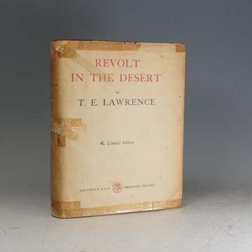 Lawrence (T.E); 'Revolt in the Desert', Jonathan Cape 1927 limited first edition no. 117/315, original publishers cloth with morocco spine and with dust jacket, jacket in poor condition.