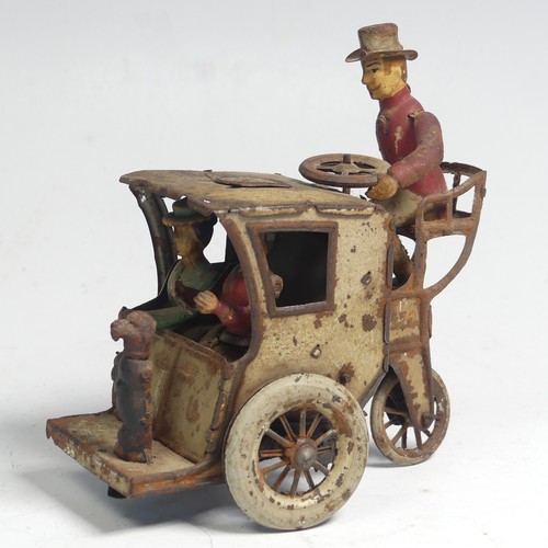 3 - A Lehmann tinplate clockwork Carriage, No. 520, the mechanism giving movement to the two seated figu... 