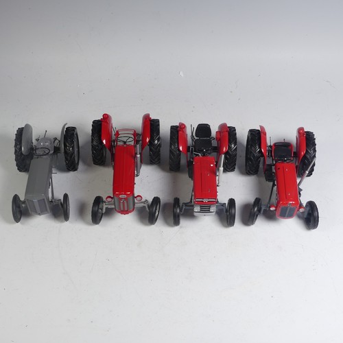 1 - A Universal Hobbies 1:16 scale Massey Ferguson MF65 MKII model Tractor, together with three other Un... 