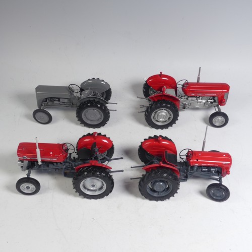 1 - A Universal Hobbies 1:16 scale Massey Ferguson MF65 MKII model Tractor, together with three other Un... 