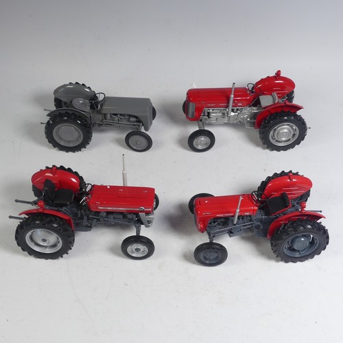 1 - A Universal Hobbies 1:16 scale Massey Ferguson MF65 MKII model Tractor, together with three other Un... 