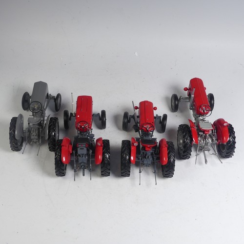 1 - A Universal Hobbies 1:16 scale Massey Ferguson MF65 MKII model Tractor, together with three other Un... 
