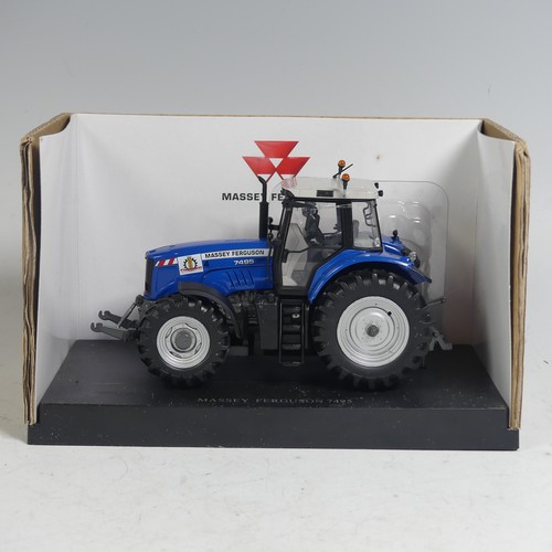27 - A Universal Hobbies 1:32 Massey Ferguson 7495 series model Tractor, Farm Issue, blue limited edition... 