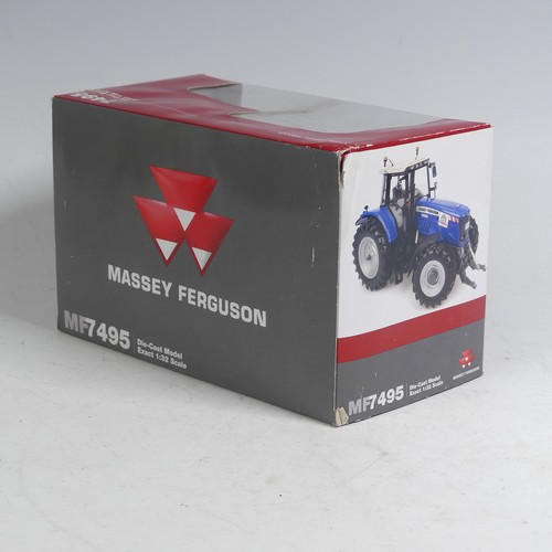 27 - A Universal Hobbies 1:32 Massey Ferguson 7495 series model Tractor, Farm Issue, blue limited edition... 