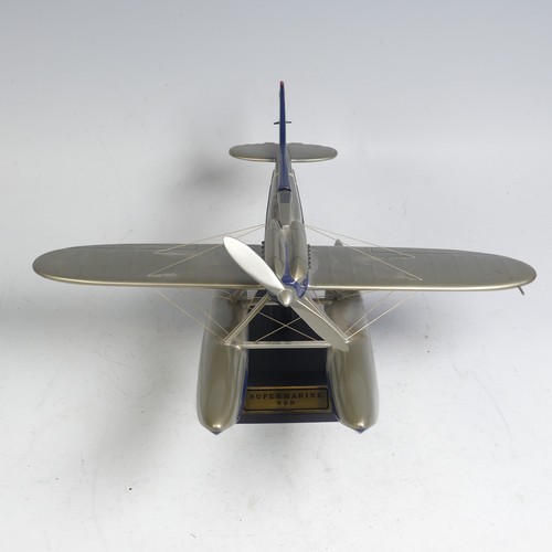 33 - A Bravo Delta Models display model of a Supermarine S6B, S1595, on stand, W 39 cm x H 21 cm x D 39 c... 