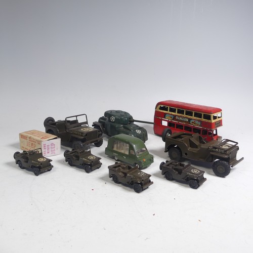 41 - Triang; Spot On 1:42 scale Bedford ice cream Van in military green, unboxed playworn, white interior... 