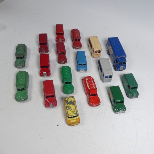 51 - Dinky Toys; Seventeen unboxed playworn model Vans, including; Supertoys No.918 Guy 'Ever Ready' Van,... 