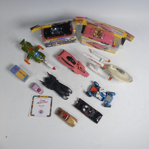 54 - Dinky Toys; Six playworn TV and Film related Vehicles, including; a later boxed Thunderbirds Lady Pe... 