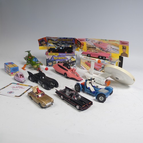 54 - Dinky Toys; Six playworn TV and Film related Vehicles, including; a later boxed Thunderbirds Lady Pe... 