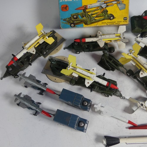61 - Corgi Toys; Fifteen playworn Corgi Major Missile Launcher Vehicles, including; a boxed No.1109 Brist... 