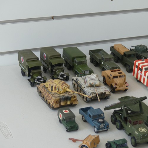 62 - Corgi Toys; Forty-five unboxed playworn military Vehicles, including; No.1106 Mobile Airfield Radar,... 