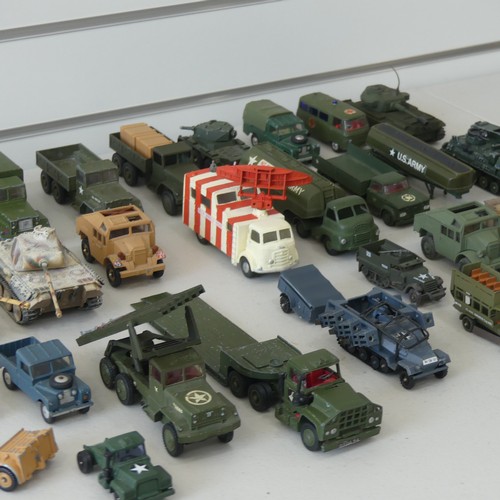 62 - Corgi Toys; Forty-five unboxed playworn military Vehicles, including; No.1106 Mobile Airfield Radar,... 