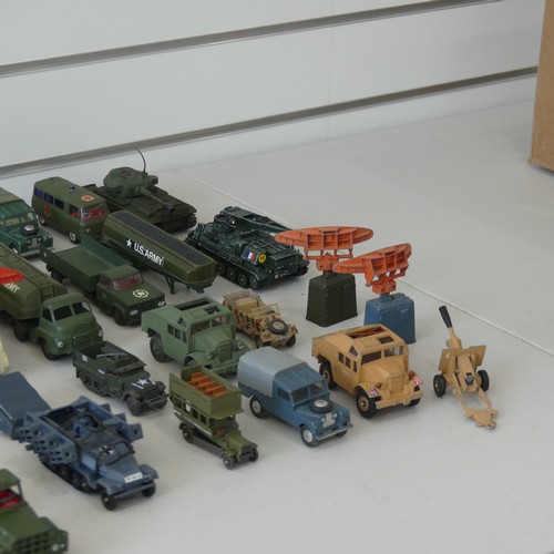 62 - Corgi Toys; Forty-five unboxed playworn military Vehicles, including; No.1106 Mobile Airfield Radar,... 