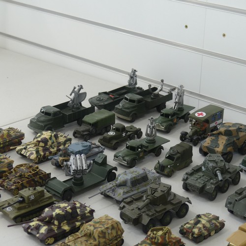 42 - A very large collection of diecast military Vehicles, over 100 vehicles in total, including; Crescen... 