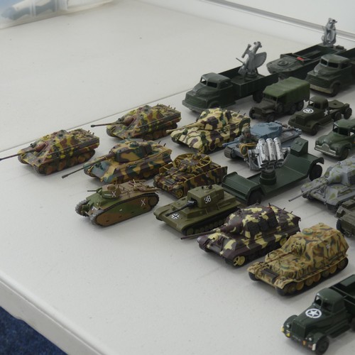 42 - A very large collection of diecast military Vehicles, over 100 vehicles in total, including; Crescen... 