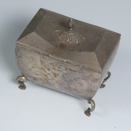 1 - An Edwardian silver Tea Caddy, by Walker & Hall, hallmarked Chester 1907, of shaped rectangular ... 