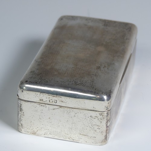6 - A late Victorian silver Cigarette Box, by Frederick Edmonds, hallmarked London 1894, of plain rectan... 