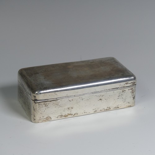 6 - A late Victorian silver Cigarette Box, by Frederick Edmonds, hallmarked London 1894, of plain rectan... 