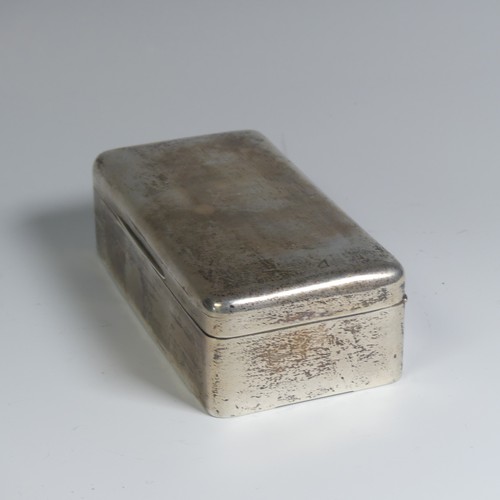 6 - A late Victorian silver Cigarette Box, by Frederick Edmonds, hallmarked London 1894, of plain rectan... 