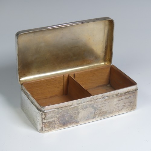 6 - A late Victorian silver Cigarette Box, by Frederick Edmonds, hallmarked London 1894, of plain rectan... 