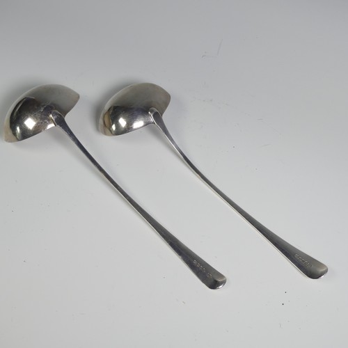 8 - A near pair of George III silver Soup Ladles, by George Smith (III) & William Fearn, hallmarked ... 
