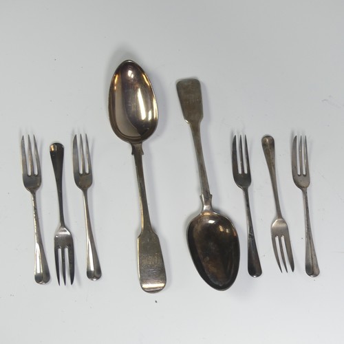17 - A pair of William IV silver fiddle pattern Table Spoons, by William Eaton, hallmarked London 1833, i... 