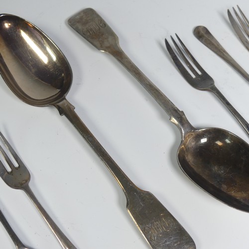 17 - A pair of William IV silver fiddle pattern Table Spoons, by William Eaton, hallmarked London 1833, i... 