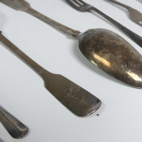 17 - A pair of William IV silver fiddle pattern Table Spoons, by William Eaton, hallmarked London 1833, i... 