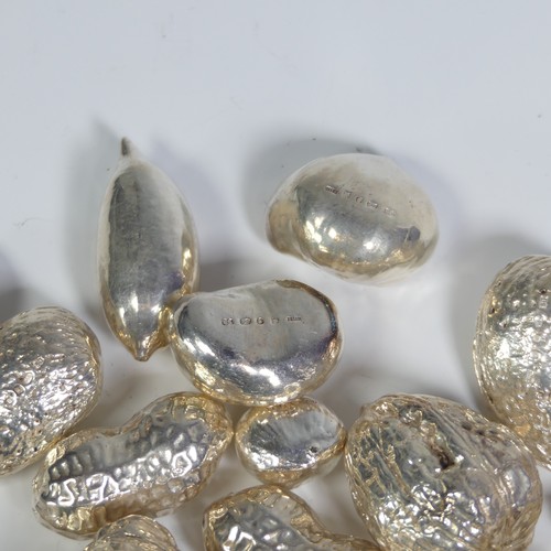 5 - A collection of contemporary novelty silver filled 'Nuts', by Camelot Silverware Ltd., hallmarked Sh... 