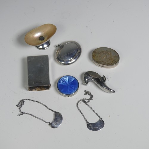 31 - A Continental silver and guilloche enamel Powder Compact, eith London import marks for Stockwell &am... 