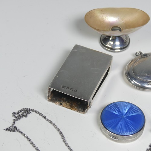31 - A Continental silver and guilloche enamel Powder Compact, eith London import marks for Stockwell &am... 