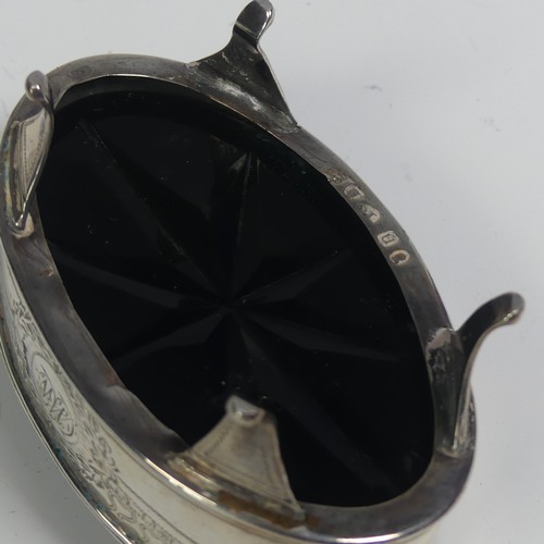 24 - A pair of George III silver Open Salts, hallmarked London 1795, makers mark probably 'IG', navette s... 