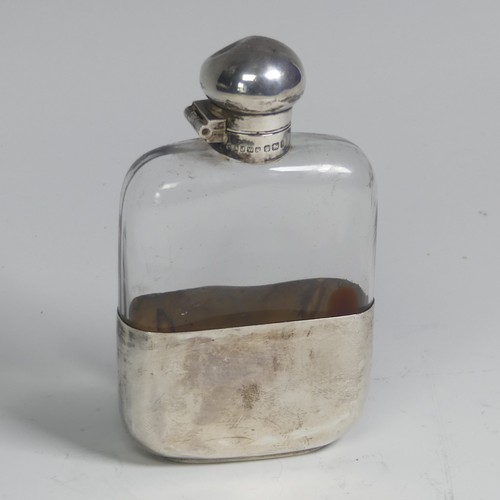 28 - A late Victorian silver mounted glass Hip Flask, by G & J W Hawksley, hallmarked Sheffield, 1899... 