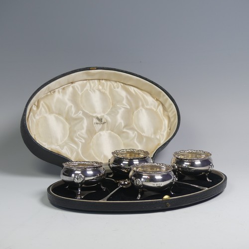 37 - A cased set of four George V silver Open Salts, by Crichton Brothers, hallmarked London 1922, of cau... 