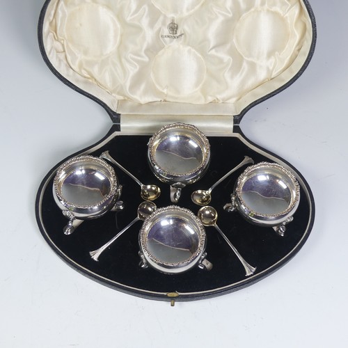 37 - A cased set of four George V silver Open Salts, by Crichton Brothers, hallmarked London 1922, of cau... 