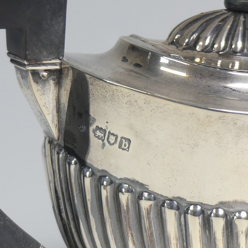 36 - A late Victorian silver bachelor's Teapot, by Thomas Bradbury & Sons, hallmarked London 1897, ov... 
