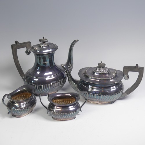 45 - A matched Elizabeth II silver four piece Tea Set, the tea pot, coffee pot and milk jug marked for th... 