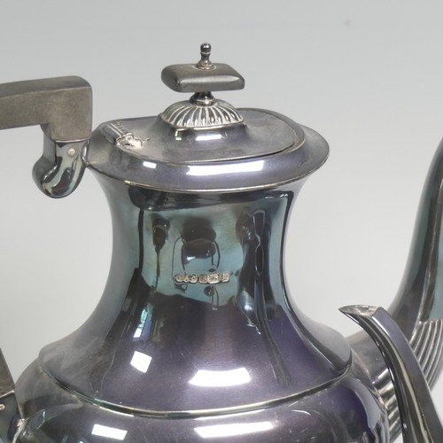 45 - A matched Elizabeth II silver four piece Tea Set, the tea pot, coffee pot and milk jug marked for th... 