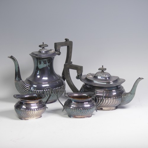 45 - A matched Elizabeth II silver four piece Tea Set, the tea pot, coffee pot and milk jug marked for th... 