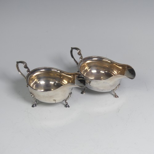 41 - A pair of George V silver Sauce Boats, by Adie Brothers Ltd., hallmarked Chester 1923, of traditiona... 