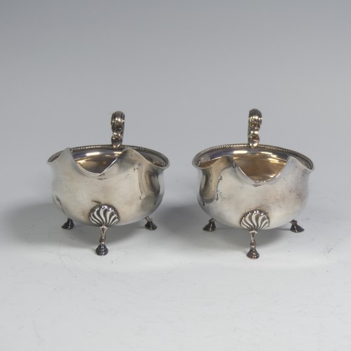 41 - A pair of George V silver Sauce Boats, by Adie Brothers Ltd., hallmarked Chester 1923, of traditiona... 