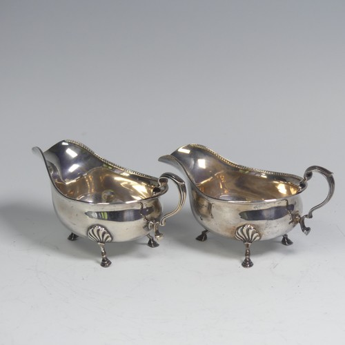 41 - A pair of George V silver Sauce Boats, by Adie Brothers Ltd., hallmarked Chester 1923, of traditiona... 