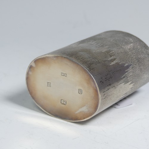 43 - An Elizabeth II silver Cigar Box, by William Adams Ltd., hallmarked Birmingham 1978, of oval form wi... 