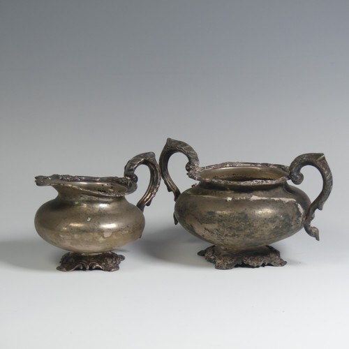 2 - A William IV Irish silver to handled Sugar Bowl, makers mark 'KM', hallmarked Dublin, 1832, of circu... 