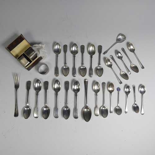 58 - A set of six Victorian fiddle and shell Teaspoons,&nbsp;by&nbsp;Thomas Sewell&nbsp;I, hallmarked New... 
