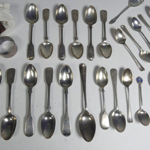 58 - A set of six Victorian fiddle and shell Teaspoons,&nbsp;by&nbsp;Thomas Sewell&nbsp;I, hallmarked New... 