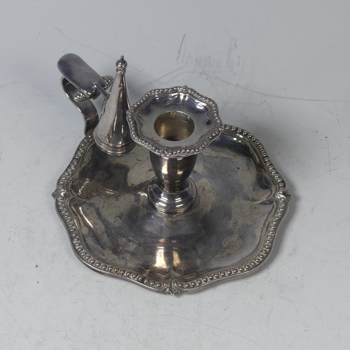 13 - An Edwardian silver Chamber Stick, by James Dixon & Sons Ltd., of octagonal form with beaded dec... 