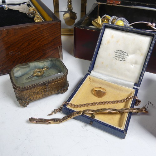 357 - A quantity of damaged 9ct Gold, including watch strap, total weight 15g, together with a quantity of... 