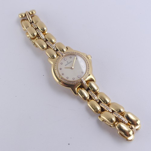 161 - Bertolucci; An 18ct yellow gold and diamond Pulchra lady's quartz Wristwatch, the signed dial with d... 