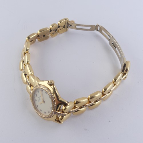 161 - Bertolucci; An 18ct yellow gold and diamond Pulchra lady's quartz Wristwatch, the signed dial with d... 